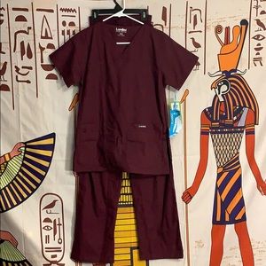 NWT Landau maroon scrub set